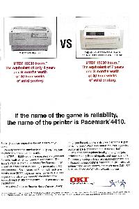 OkiData - If the name of the game is reliability, the name of the printer is Pacemark@4410.