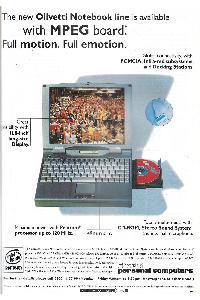 Olivetti - The new Olivetti Notebook line is available with MPEG board. Full motion. Full emotion.