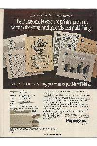 Panasonic Co. - The Panasonic PostScript printer presents word publishing and spreadsheet publishing