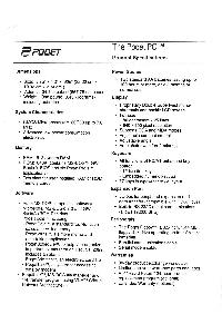 The Poqet PC Product Specifications