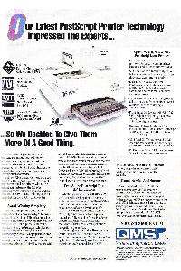 QMS Inc. - Our Latest PostScript Printer Technology Impressed The Experts...