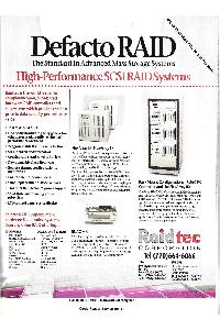 RaidTec Corp. - Defacto RAID High Performace Scsi Raid Systems