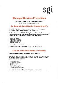 Silicon Graphics (SGI) - Managed Services Promotions
