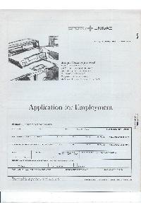 Sperry Corp. (Unisys) - Application for Employment