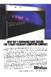 Stratus Computer Inc. - Why the #1 companies have chosen the #2 fault tolerant computer company.