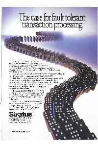 Stratus Computer Inc. - The case for fault tolerant transaction processing.