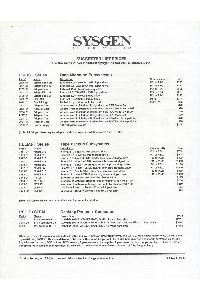 Sysgen Inc. - Price list