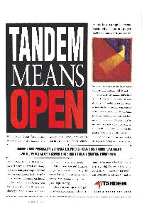 Tandem Computers Inc. - Tandem means Open