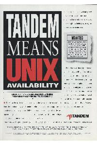 Tandem Computers Inc. - Tandem means UNIX availability