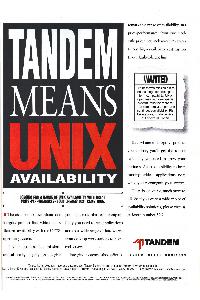 Tandem Computers Inc. - Tandem means unix availability