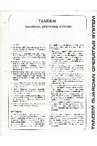 Tandem Computers Inc. - Tandem Guardian Operating System