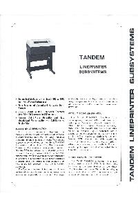 Tandem Computers Inc. - Tandem Lineprinter Subsystems