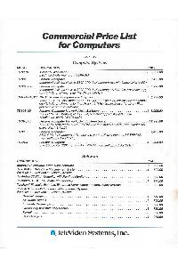 Televideo Systems Inc. - Commercial price list for computers