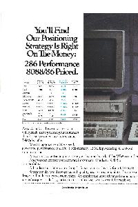 Televideo Systems Inc. - You'll find our positioning strategy is right onthemoney: 286 performance 8088/86 priced.