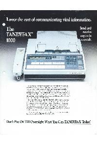 Tandy Corp. - The Tandy Fax1000