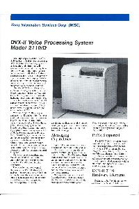 Wang Laboratories Inc. - DVX-II voice processing system Model 2110/D
