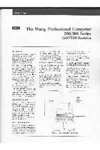 Wang Laboratories Inc. - The Wang Professional Computer 200/300 Series