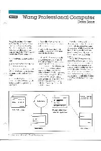 Wang Laboratories Inc. - WANG Professional Computer Data Base