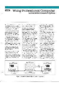 Wang Laboratories Inc. - WANG Professional Computer Local Interconnect Option