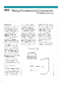 Wang Laboratories Inc. - WANG Professional Computer VT100 Emulation