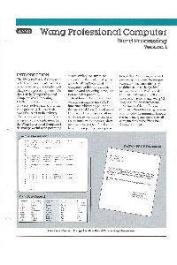 Wang Laboratories Inc. - WANG Professional Computer Word Processing Version 1.