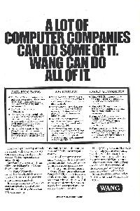 Wang Laboratories Inc. - A lot of computer companies can do some of it. Wang can do all of it.