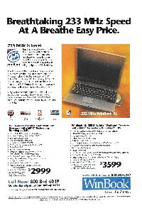 WinBook Computer Corp. - Breathtaking 233 MHz Speed At A Breathe Easy Price.